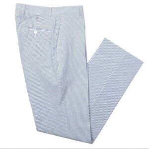 Haspel Seersucker Suit Pants 100% Cotton - Pants 40W Blue/white $245
